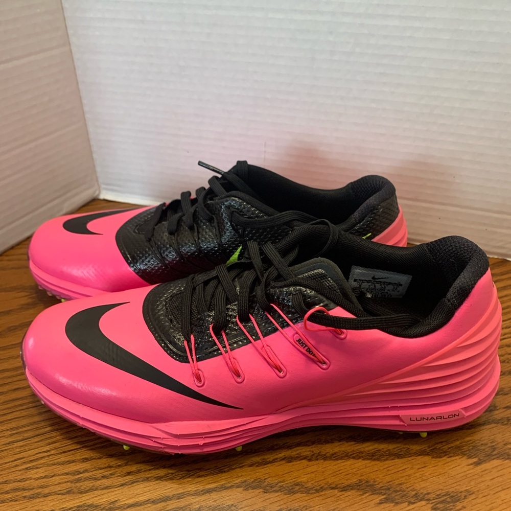 Nike Golf Pink& Black and Highlighter Yellow Shoes Woman’s Size 8. Comfort Cute - Picture 2 of 13
